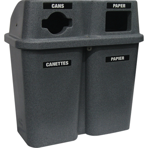 Contenants de recyclage Bullseye, Bord de rue, Plastique, 2 x 22 gal. US Ontario Safety Products