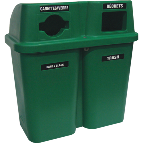 Recycling Containers Bullseye, Curbside, Plastic, 2 x 22 US gal. Ontario Safety Products
