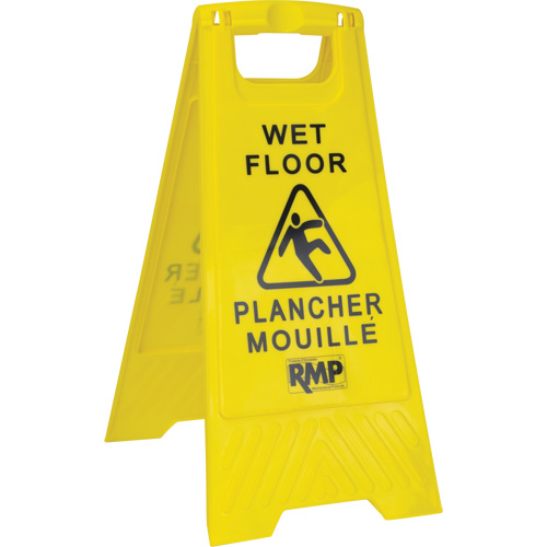Safety Wet Floor Sign, Bilingual with Pictogram Ontario Safety Products