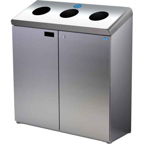 Station de recyclage au sol, Vrac, Acier inoxydable, 42 gal. Ontario Safety Products