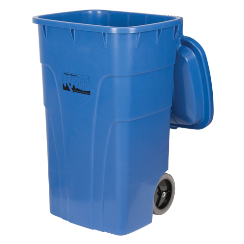 Bac de recyclage roulant, Bord de rue, Poly&eacute;thyl&egrave;ne, 65 gal. US Ontario Safety Products