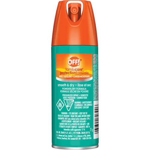 OFF! Family Care&reg; Insect Repellent, 15% DEET, Aerosol, 2.5 oz. Ontario Safety Products