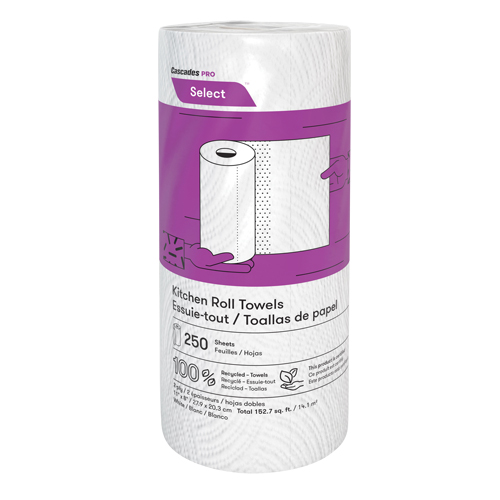Rouleau d'essuie-tout de cuisine Pro Select, 2 Pli, 250 Feuilles/rouleau, 8" la, 11" lo Ontario Safety Products