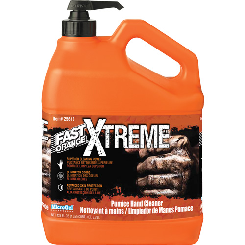 Nettoyant professionnel pour les mains Xtreme, Pierre ponce, 3,78 L, Bouteille &agrave; pompe, Orange Ontario Safety Products