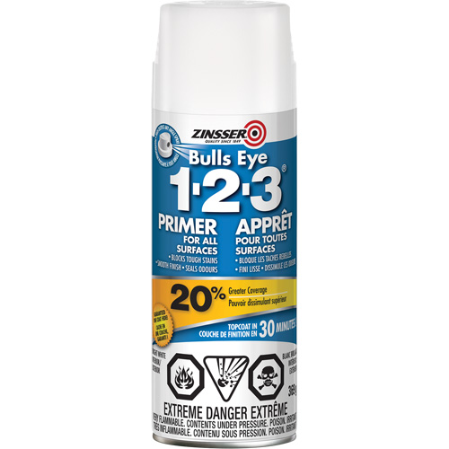Appr&ecirc;t &agrave; base d'eau Bulls Eye 1-2-3, Canette a&eacute;rosol, Blanc Ontario Safety Products