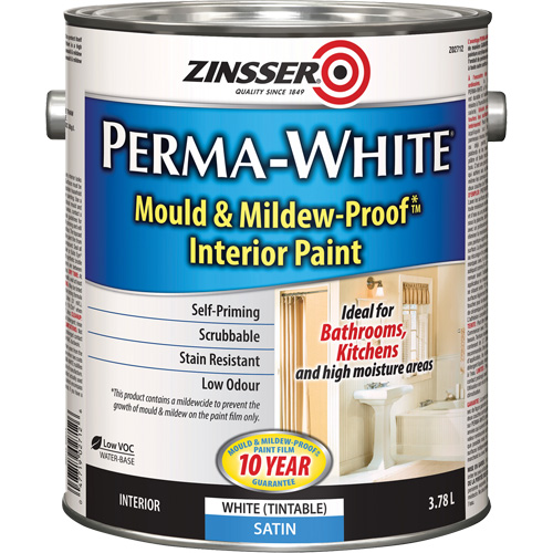 Perma-White&reg; Mold & Mildew-Proof Interior Paint, 3.78 L, Gallon, White Ontario Safety Products