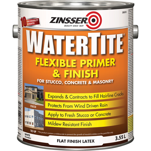 Watertite&reg; Weatherproof Flexible Primer & Finish, 3.55 L, Gallon, White Ontario Safety Products