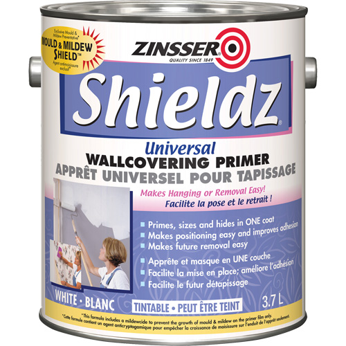 Shieldz&reg; Universal Wall Covering Primer, 3.7 L, Gallon, Tintable White Ontario Safety Products