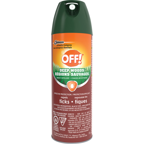 OFF! Deep Woods&reg; Tick Repellent, 25% DEET, Aerosol, 170 g Ontario Safety Products
