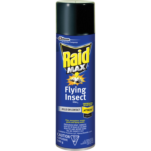Raid&reg; Max&reg; Flying Insect Killer, 500 g, Aerosol Can, Solvent Base Ontario Safety Products