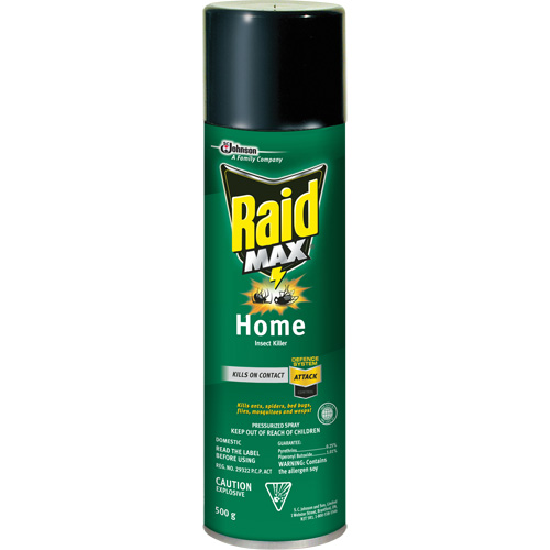 Raid&reg; Max&reg; Home Insect Killer Insecticide, 500 g, Aerosol Can, Solvent Base Ontario Safety Products
