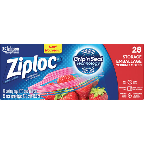 Sacs d'emballage Ziploc Ontario Safety Products