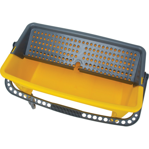 Microfibre Mop Bucket & Wringer, Strainer, 11 US Gal. (44 Quart), Yellow Ontario Safety Products