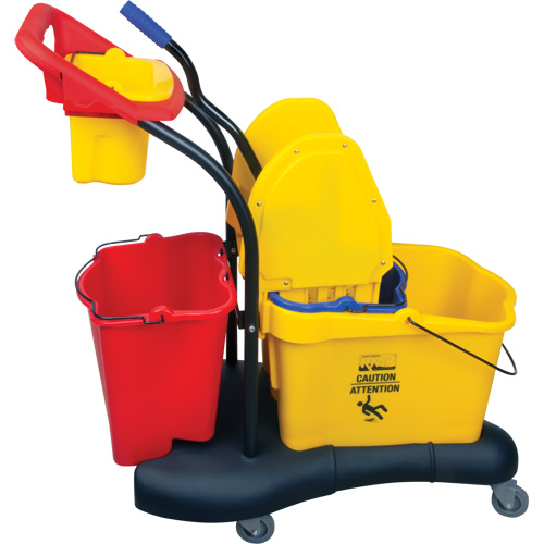 Multifunctional Mop Trolley, Down Press, 9.5 US Gal.(38 Quart), Yellow Ontario Safety Products