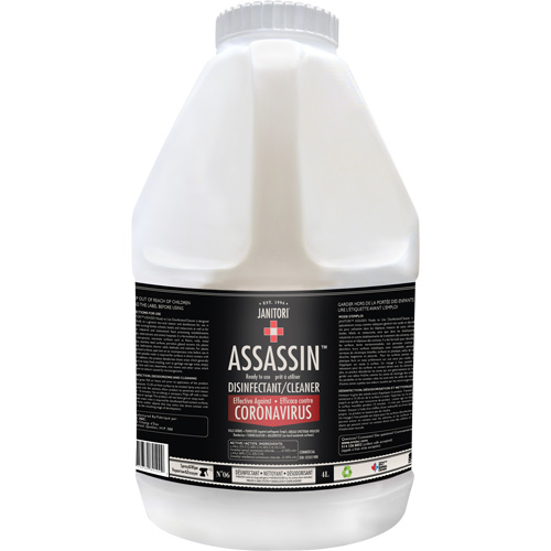 Nettoyant d&eacute;sinfectant pr&ecirc;t &agrave; l'emploi Janitori Assassin, 4 L, Cruche Ontario Safety Products
