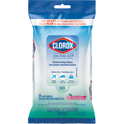 Lingettes d&eacute;sinfectantes On the Go, 15 lingettes Ontario Safety Products