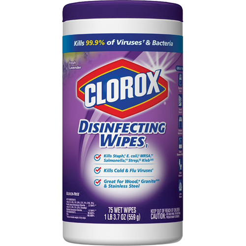 Lingettes d&eacute;sinfectantes, 75 lingettes Ontario Safety Products