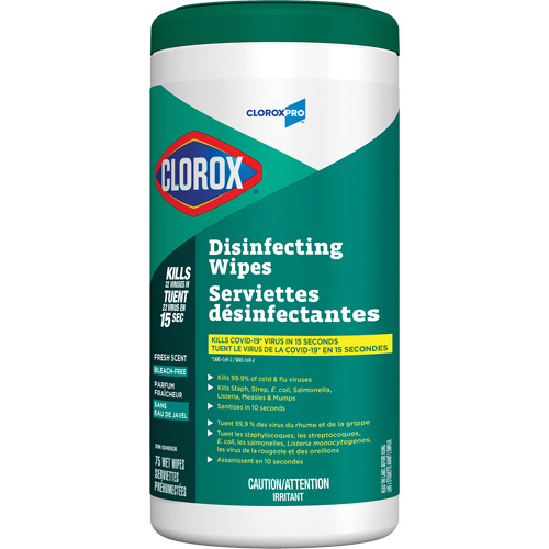 Lingettes d&eacute;sinfectantes, 75 lingettes Ontario Safety Products