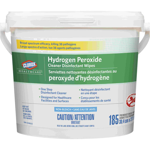 Lingettes d&eacute;sinfectantes et nettoyantes &agrave; base de peroxyde d'hydrog&egrave;ne Healthcare, 185 lingettes Ontario Safety Products