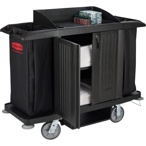 Executive Full-Size Housekeeping Cart with Doors Ontario Safety Products