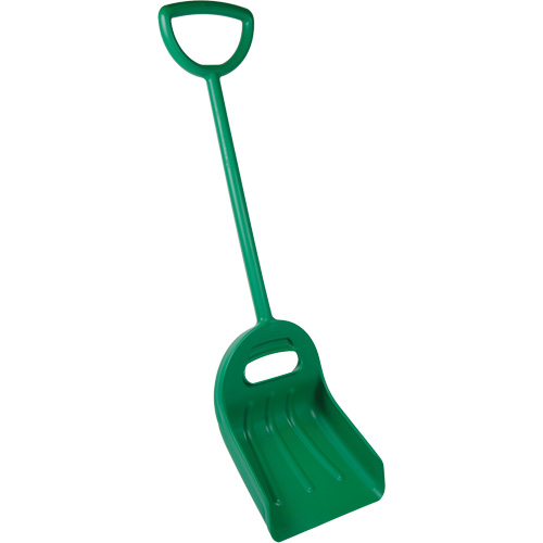 Double Grip Wide Shovel, 14" x 18" Blade, 47-1/2" Length, Plastic, Green Ontario Safety Products