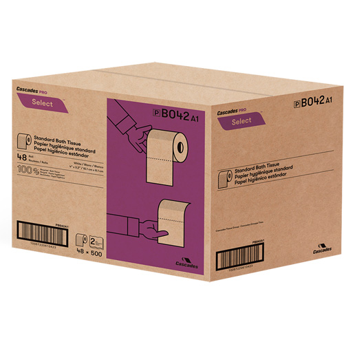 Pro Select&reg; Toilet Paper, 2 Ply, 500 Sheets/Roll, White Ontario Safety Products