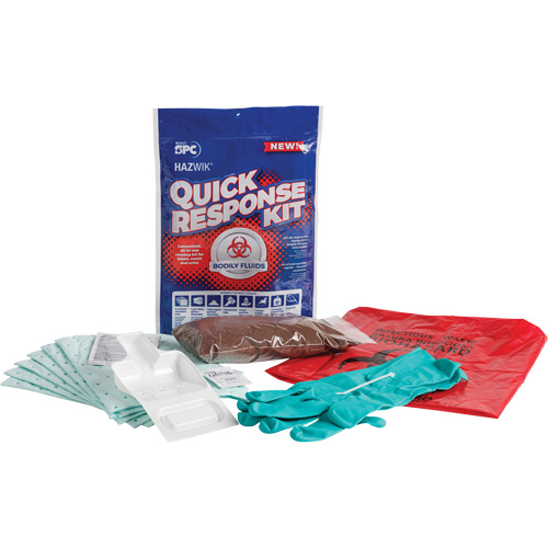 Trousse dintervention rapide pour d&eacute;versements de fluides corporels Hazwik, Biorisque, Sac, Absorbance de 0,49 gal. US Ontario Safety Products