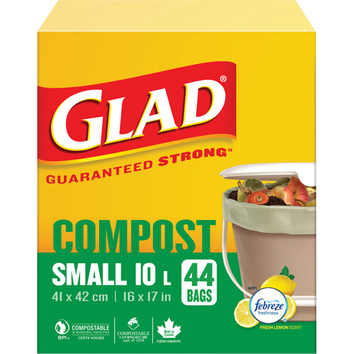 Petits sacs de compostage, R&eacute;gulier, 17" lo x 16" la, Brun, Capacit&eacute; de 10 L (3 gal.) Ontario Safety Products
