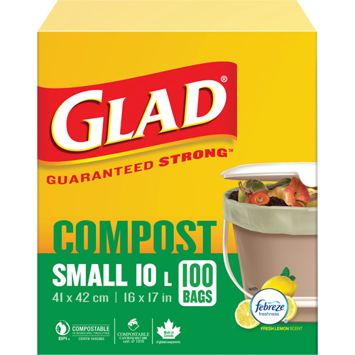 Petits sacs de compostage, R&eacute;gulier, 17" lo x 16" la, Brun, Capacit&eacute; de 10 L (3 gal.) Ontario Safety Products
