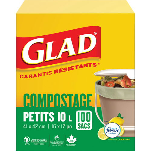 Petits sacs de compostage, R&eacute;gulier, 17" lo x 16" la, Brun, Capacit&eacute; de 10 L (3 gal.) Ontario Safety Products