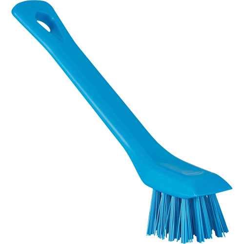 Brosse avec rebord grattoir, Soies Ferme, Longueur de 6", Bleu Ontario Safety Products