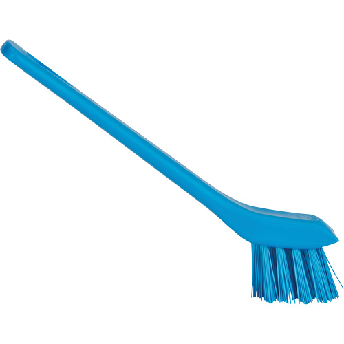Brosse avec rebord grattoir, Soies Ferme, Longueur de 6", Bleu Ontario Safety Products