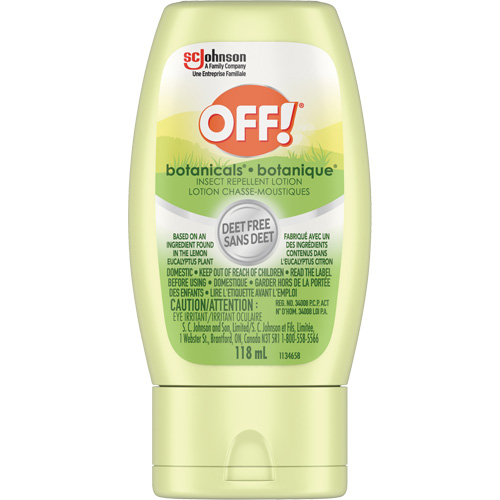Off!&reg; Botanicals&reg; Insect Repellent, DEET Free, Lotion, 118 g Ontario Safety Products