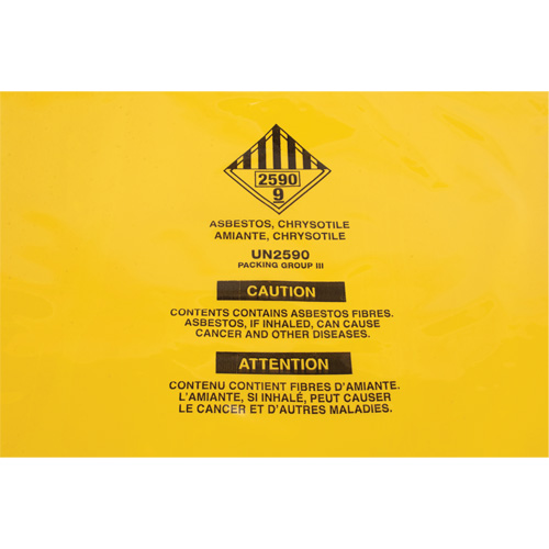 Hazardous Waste Liners, Asbestos, 40" L x 26" W, 3 mils Ontario Safety Products