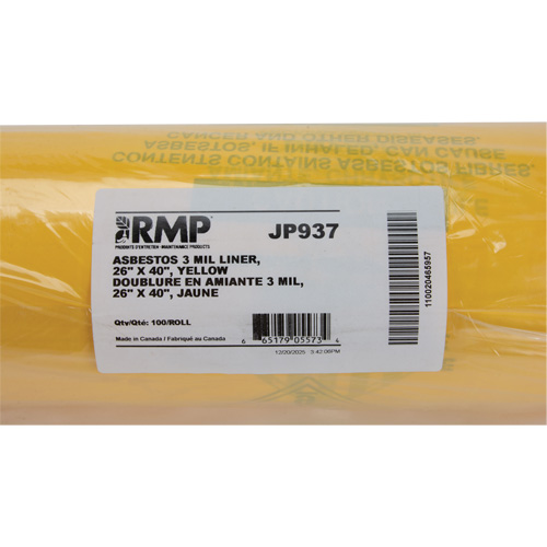 Hazardous Waste Liners, Asbestos, 40" L x 26" W, 3 mils Ontario Safety Products