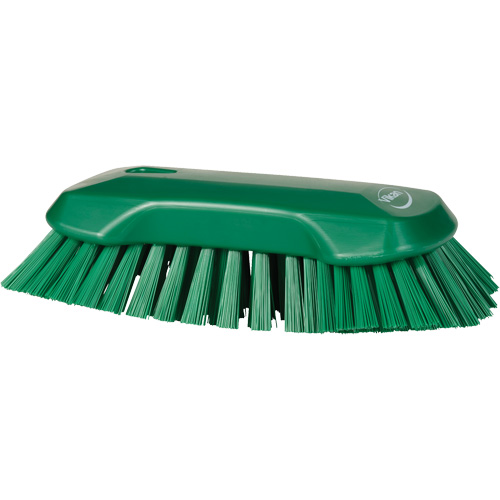 Hand Brush, Extra Stiff Bristles, 9-1/10" Long, Green Ontario Safety Products