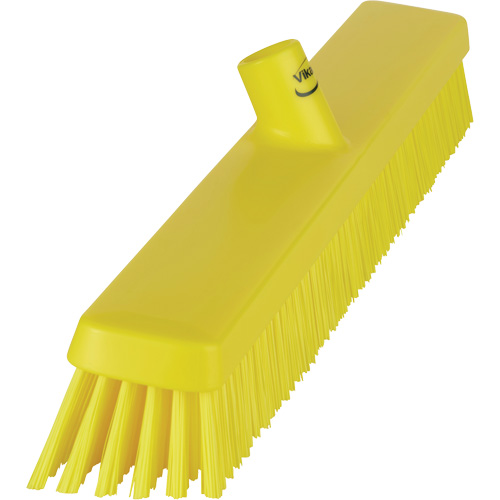 Heavy-Duty Push Broom, Fine/Stiff Bristles, 24", Yellow Ontario Safety Products