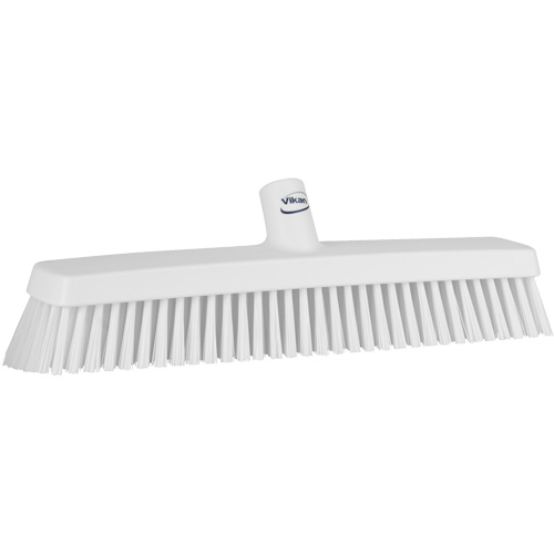 Push Broom Head, Fine/Stiff Bristles, 16-1/2", Polyester/Polypropylene, White Ontario Safety Products