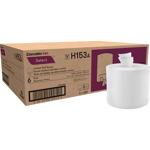 Rouleau d'essuie-tout en papier, 2 pli, D&eacute;rouler par le centre, 550' lo Ontario Safety Products