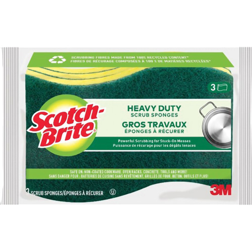 Scotch-Brite&reg; Heavy Duty Scrub Sponge, Scrubbing, 2-3/5" W x 4-2/5" L Ontario Safety Products