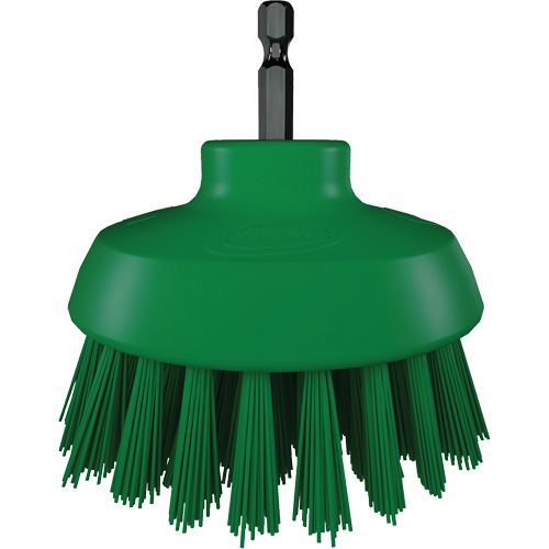 Brosse ronde HyDrive pour perceuse, Soies Tr&egrave;s ferme, Longueur de 3-1/10", Vert Ontario Safety Products