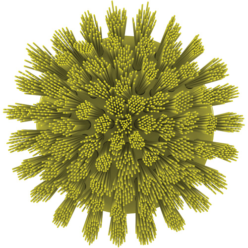 Brosse ronde HyDrive pour perceuse, Soies Tr&egrave;s ferme, Longueur de 3-1/10", Jaune Ontario Safety Products