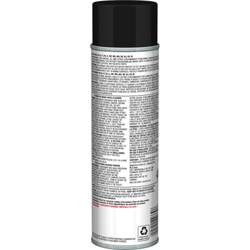 Nettoyant pour pi&egrave;ces de freins Pro Line avec tr&egrave;s faible teneur en COV, Canette a&eacute;rosol Ontario Safety Products
