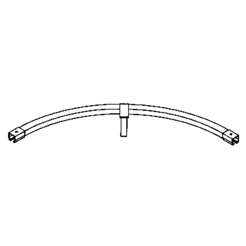 Rail de roulement courb&eacute; sur 90° &agrave; montage au sol pour murs-rideaux, 3' lo Ontario Safety Products