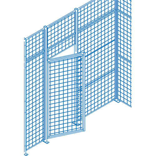 Wire Mesh Partition Components - Swing Doors, 3' W x 7' H Ontario Safety Products