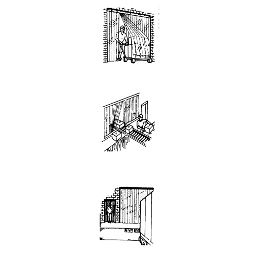Portes &agrave; lani&egrave;res, 4' x 7' Ouverture de la porte, Largeur des lani&egrave;res 8", &eacute;paisseur  des lani&egrave;res 0,080" Ontario Safety Products