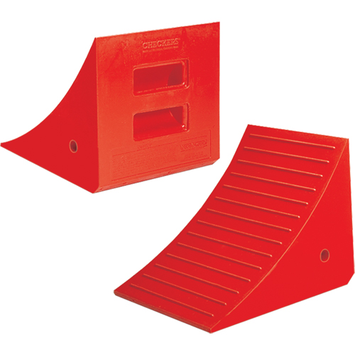 Heavy-Duty Wheel Chocks, Polyurethane, Orange, 14" W x 17" D x 14" H Ontario Safety Products
