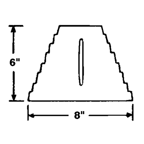 Wheel Chock, 9" x 8" x 6", Black Ontario Safety Products