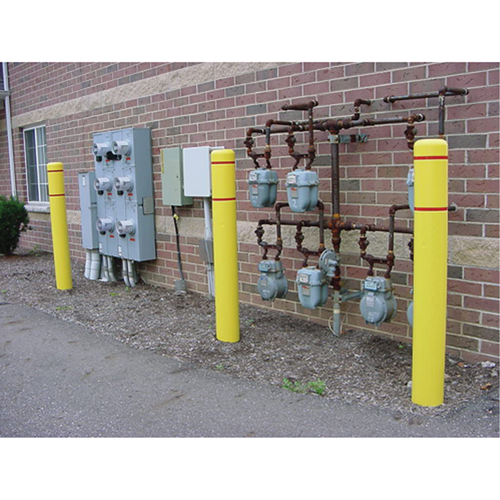 Polyethylene Bollard Covers, 6-5/8" Dia. x 60" L, Yellow Ontario Safety Products