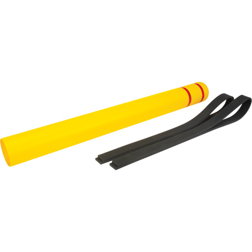 Polyethylene Bollard Cover, 4-1/2" Dia. x 52" L, Red/Yellow Ontario Safety Products